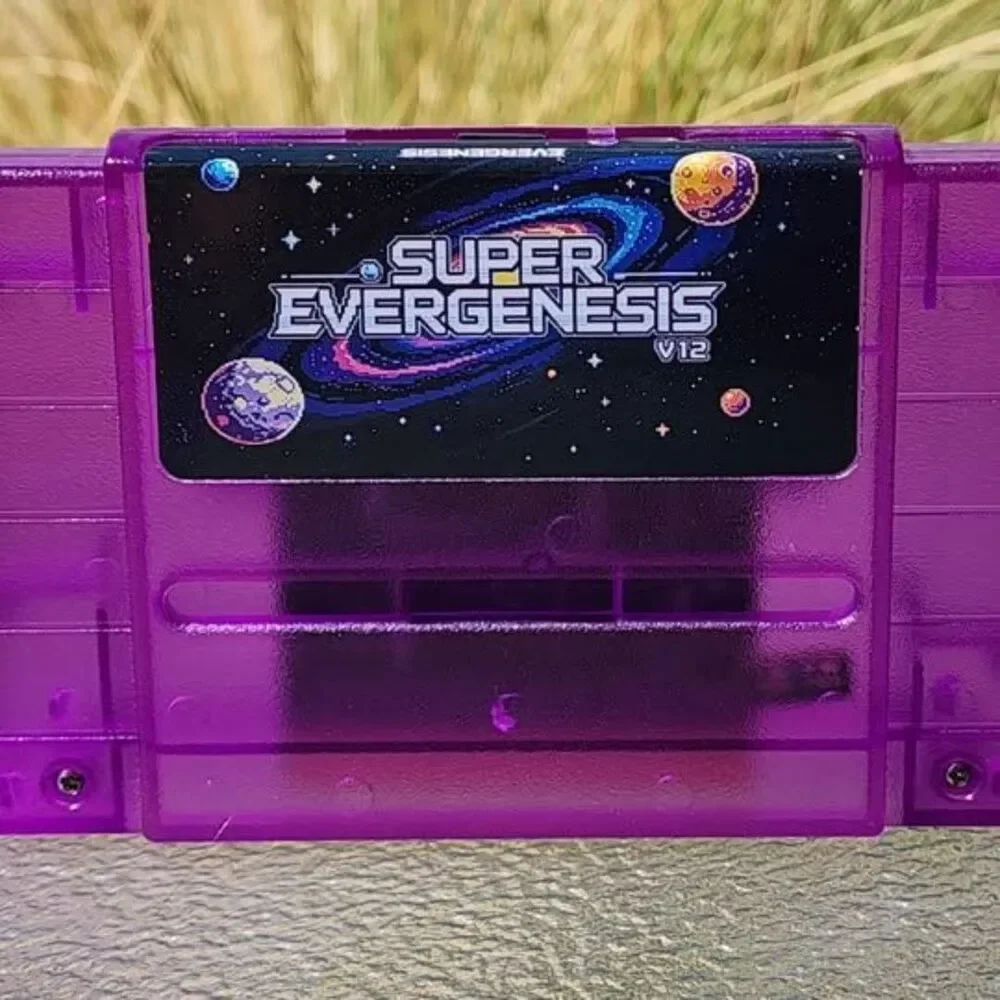 Super Nintendo 3000 in 1 Multi Video Game Cart SNES Retro Gaming Clear purple